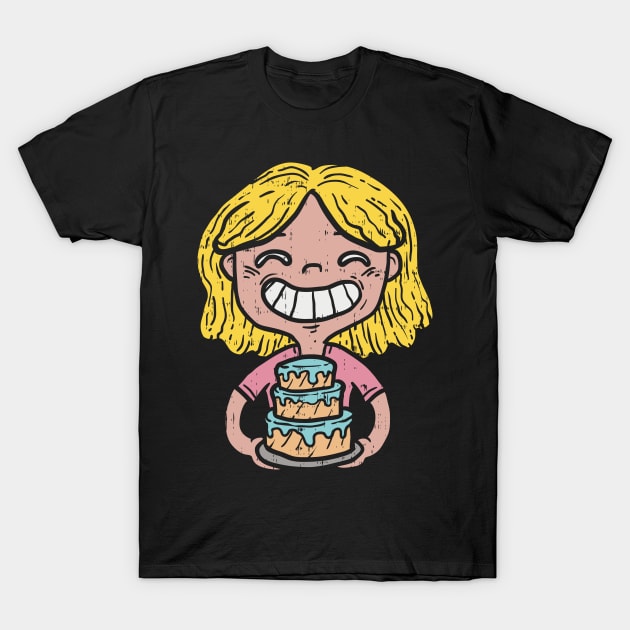 Cute laughing Cupcake Baking Girl - Funny Cake Dealer Gift T-Shirt by Shirtbubble